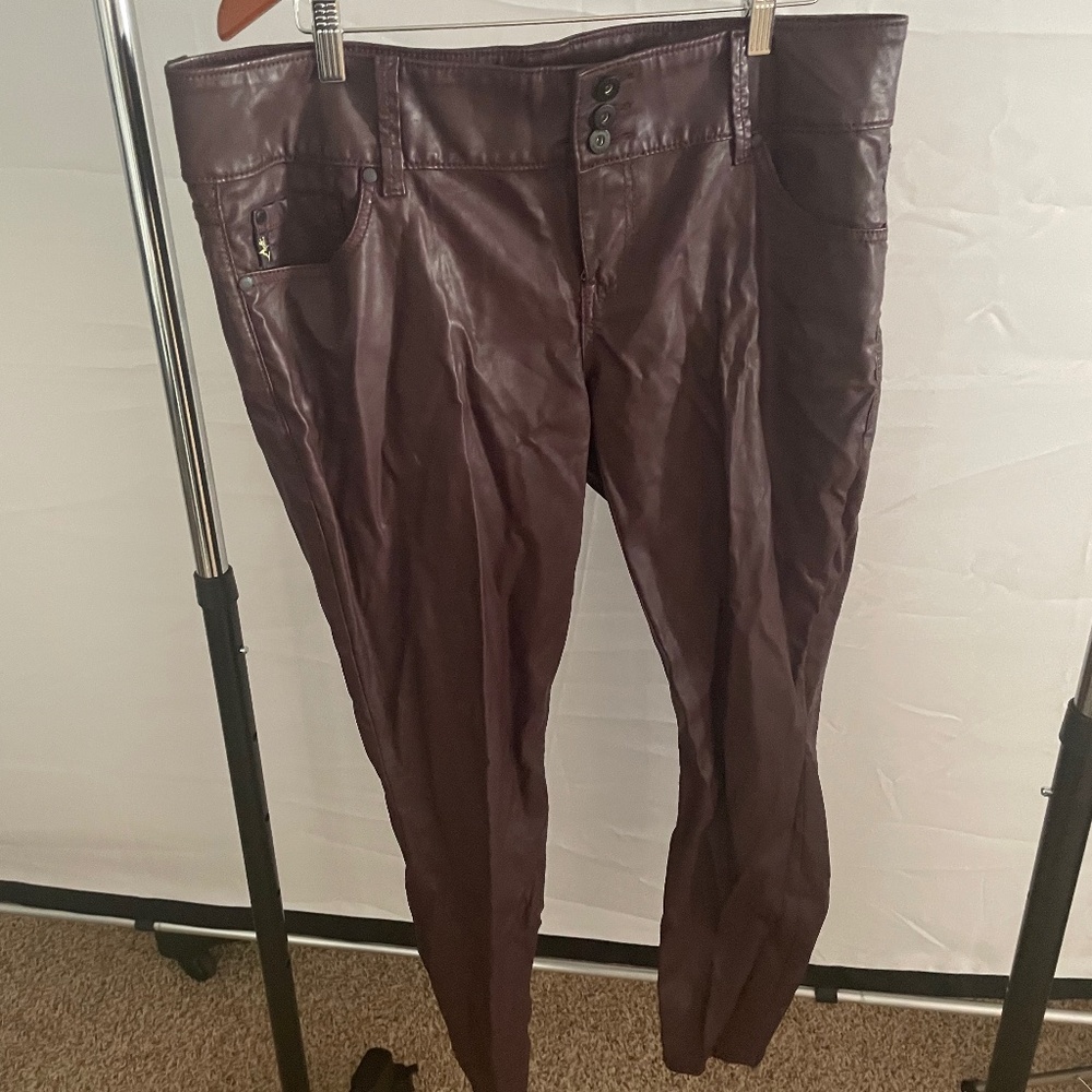 Torrid faux leather purple pants